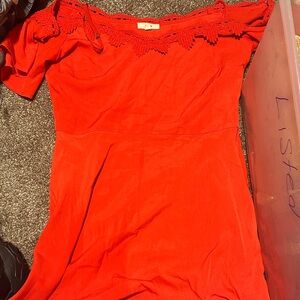 Chic Red Off-Shoulder Mini Dress